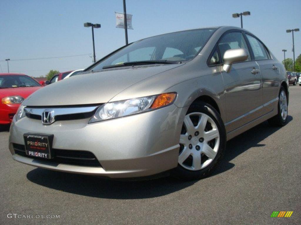 2006 Civic LX Sedan - Shoreline Mist Metallic / Ivory photo #1