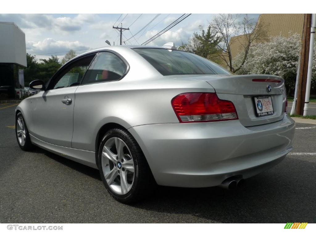 2008 1 Series 128i Coupe - Titanium Silver Metallic / Coral Red photo #11