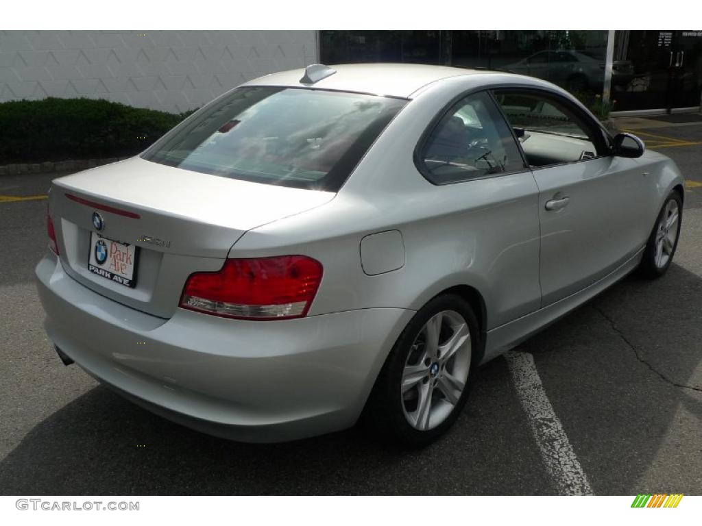 2008 1 Series 128i Coupe - Titanium Silver Metallic / Coral Red photo #15