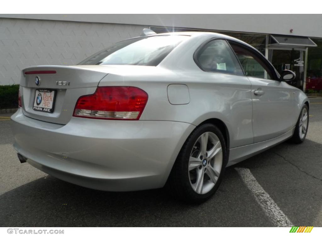 2008 1 Series 128i Coupe - Titanium Silver Metallic / Coral Red photo #16