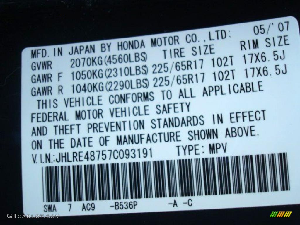 2007 CR-V EX-L 4WD - Royal Blue Pearl / Black photo #27