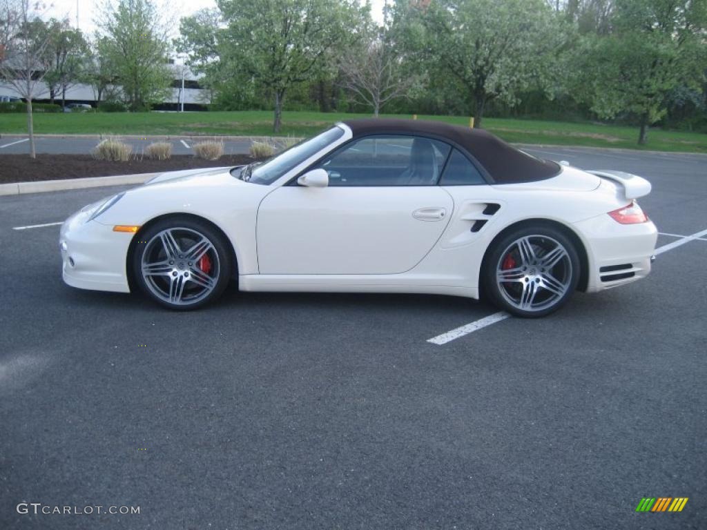 2009 911 Turbo Cabriolet - Cream White / Cocoa Brown photo #2