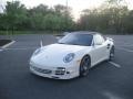 2009 Cream White Porsche 911 Turbo Cabriolet  photo #3