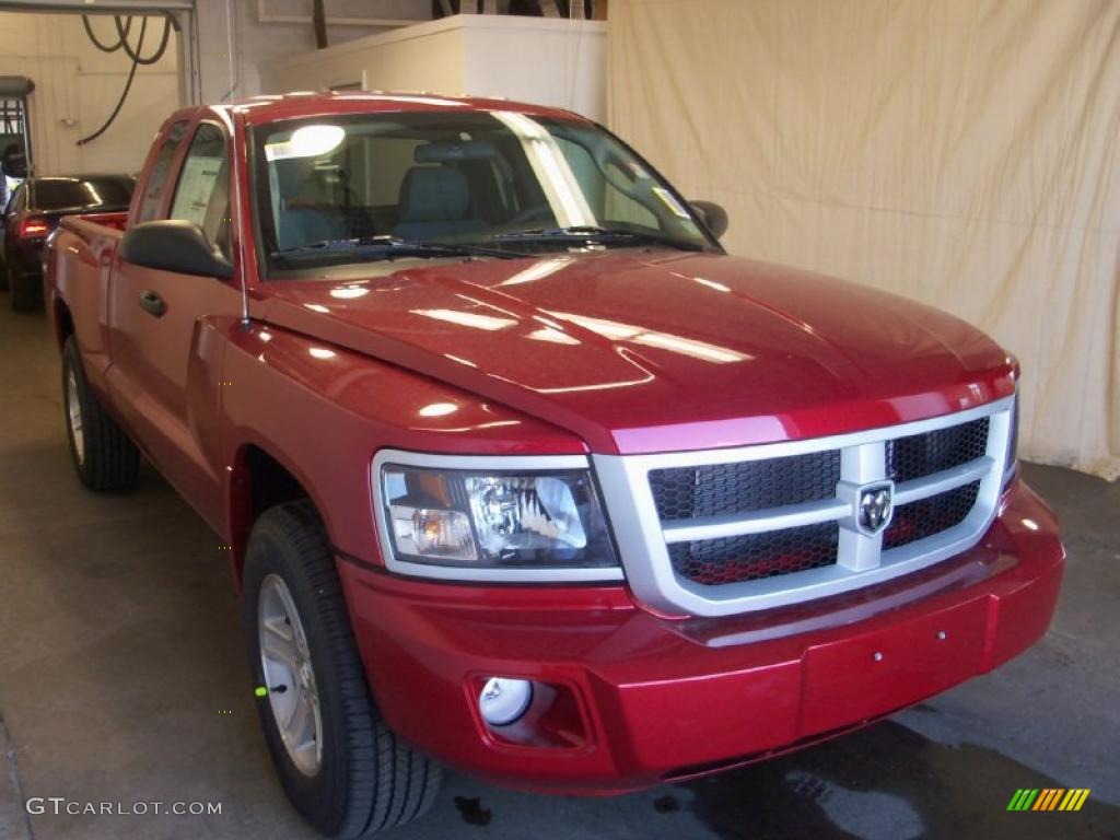 2010 Dakota Big Horn Extended Cab 4x4 - Inferno Red Crystal Pearl / Dark Slate Gray/Medium Slate Gray photo #11