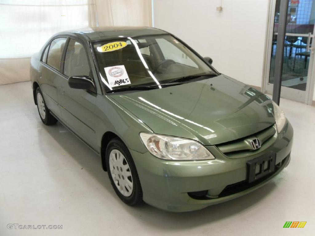 2004 Civic LX Sedan - Galapagos Green / Ivory Beige photo #5
