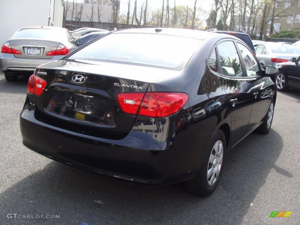 2007 Elantra GLS Sedan - Black Pearl / Gray photo #5