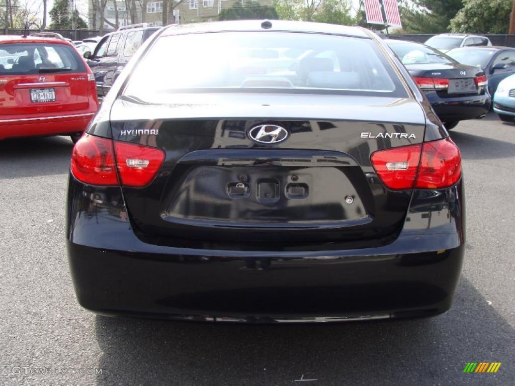 2007 Elantra GLS Sedan - Black Pearl / Gray photo #6