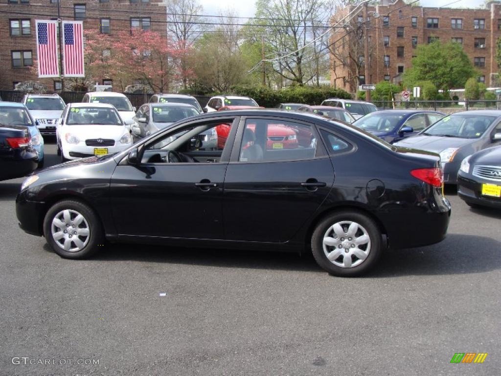 2007 Elantra GLS Sedan - Black Pearl / Gray photo #8
