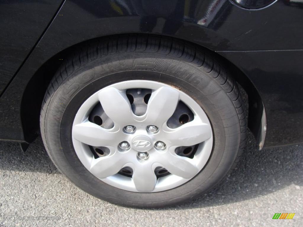 2007 Elantra GLS Sedan - Black Pearl / Gray photo #9