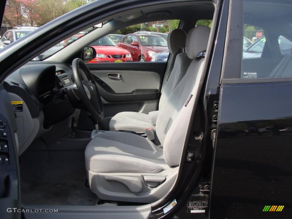 2007 Elantra GLS Sedan - Black Pearl / Gray photo #13
