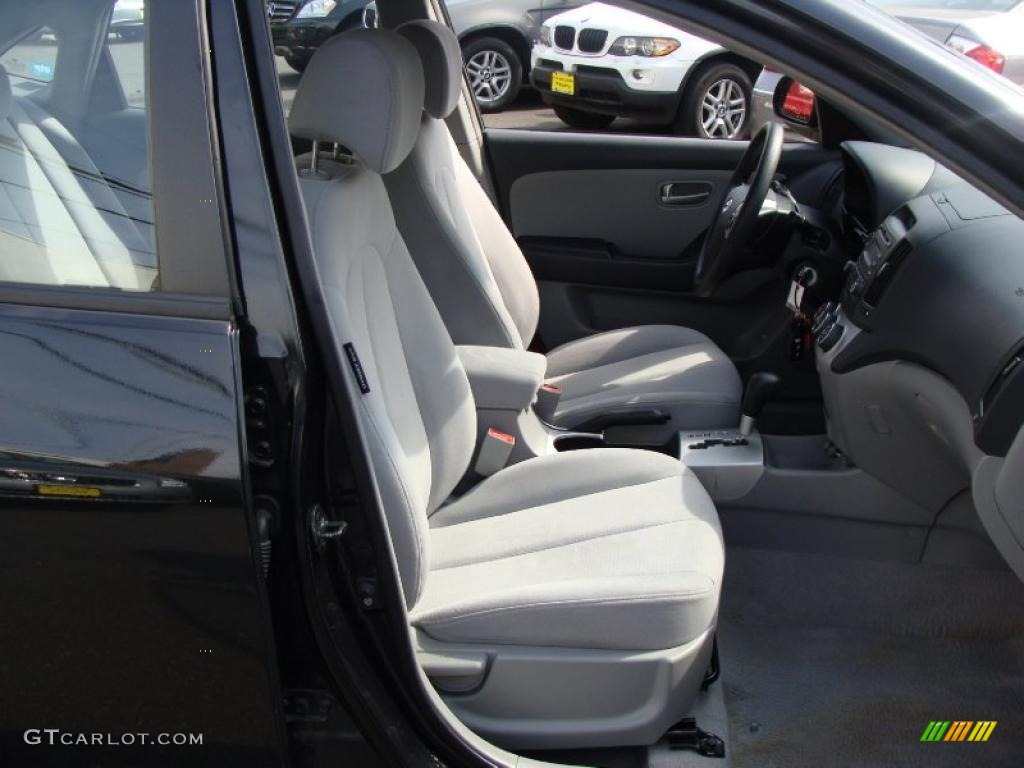 2007 Elantra GLS Sedan - Black Pearl / Gray photo #16