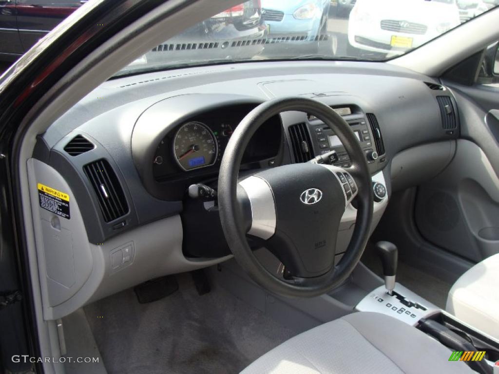 2007 Elantra GLS Sedan - Black Pearl / Gray photo #18
