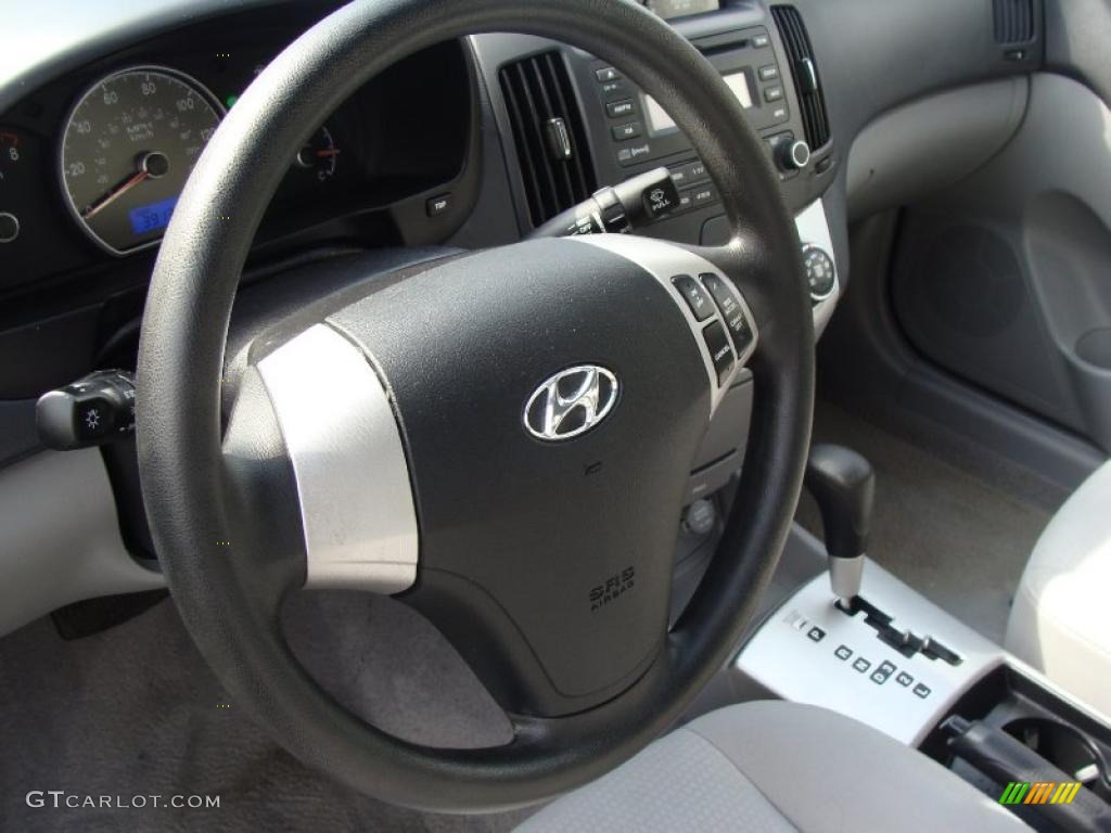 2007 Elantra GLS Sedan - Black Pearl / Gray photo #19