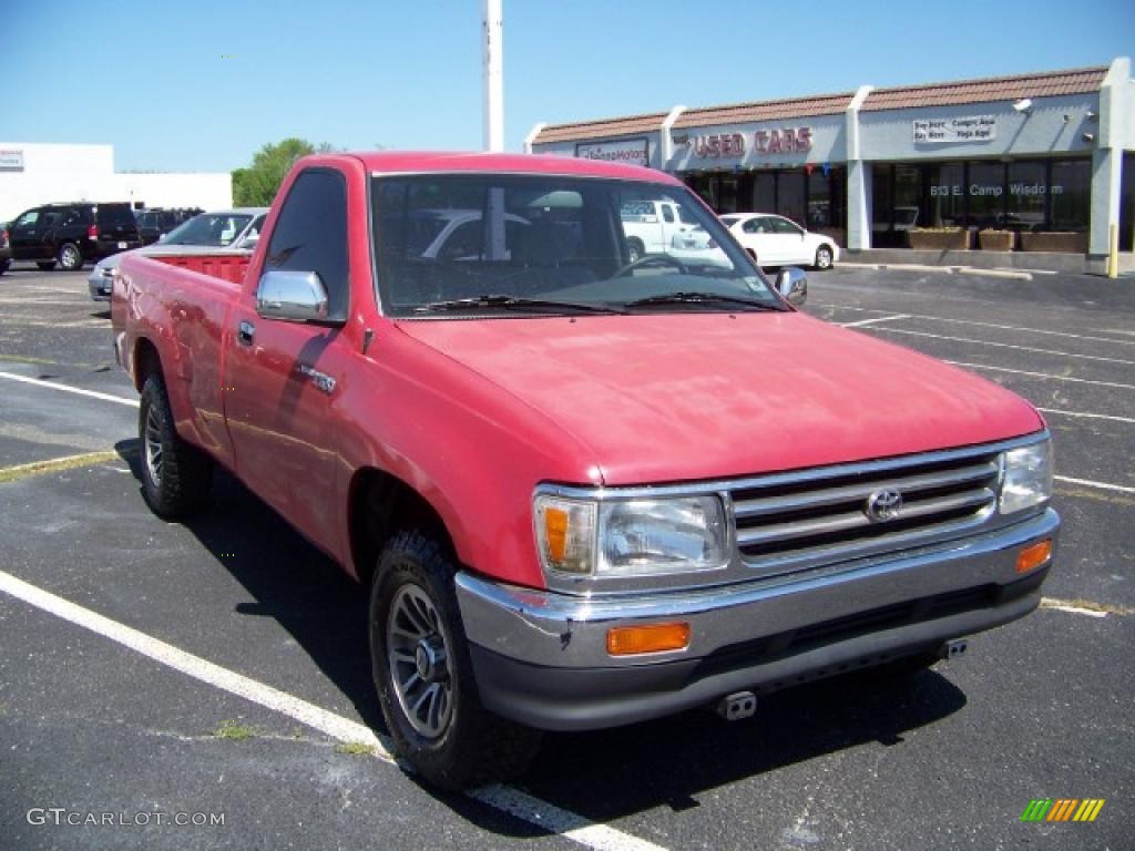 1993 T100 Truck SR5 Regular Cab - Red / Gray photo #3