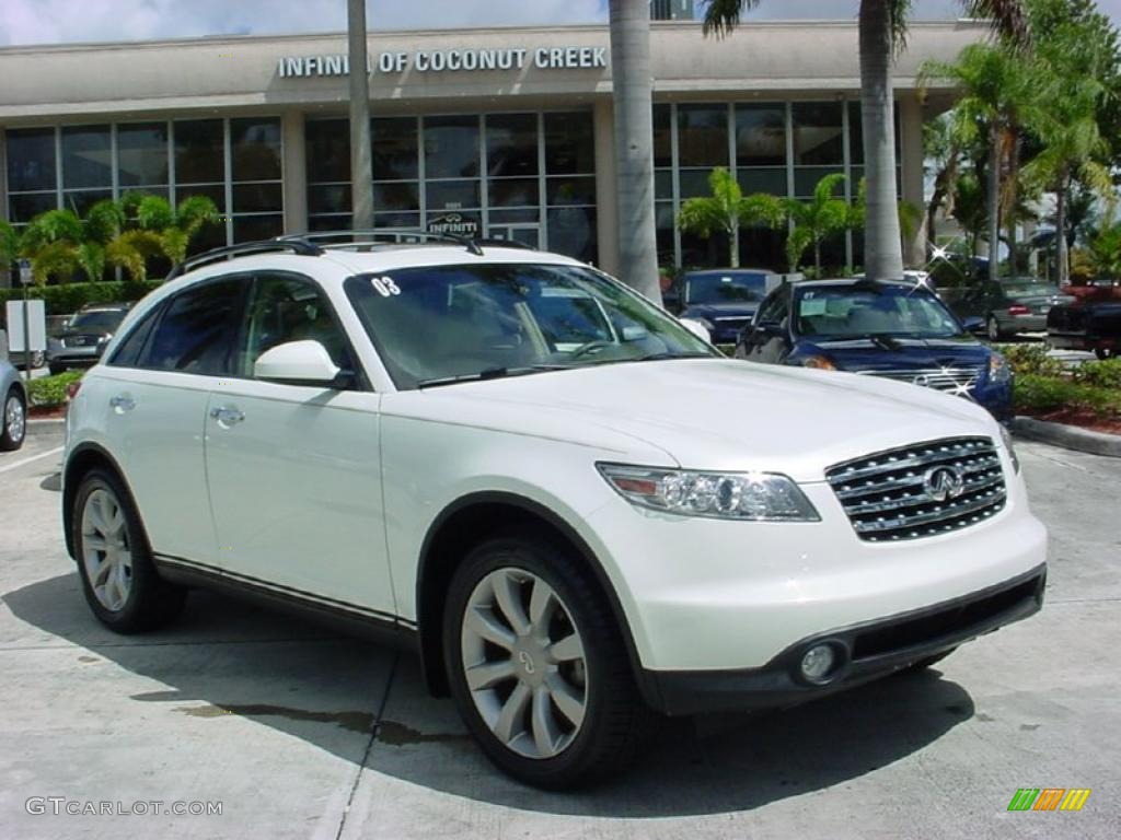 2003 FX 45 AWD - Ivory Pearl White / Willow photo #1