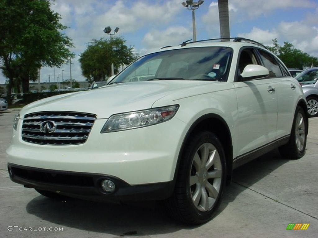 2003 FX 45 AWD - Ivory Pearl White / Willow photo #14
