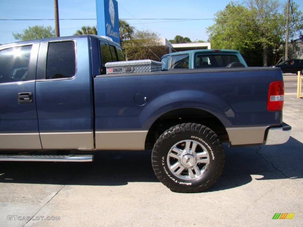 2006 F150 XLT SuperCab 4x4 - True Blue Metallic / Tan photo #35