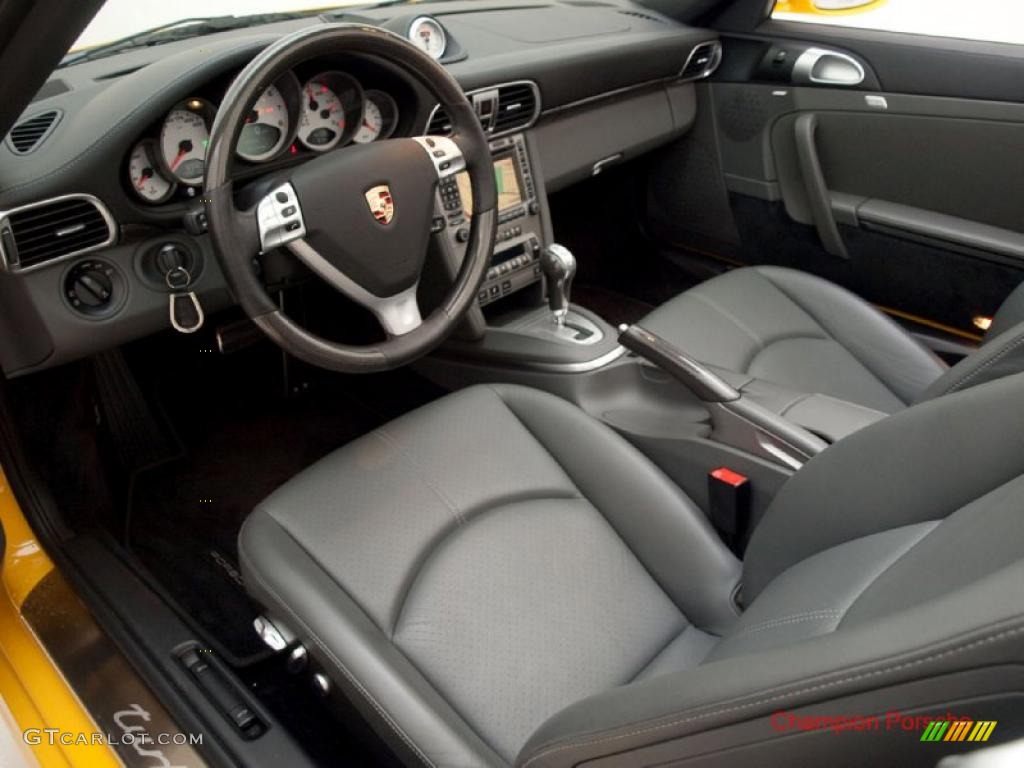 2008 911 Turbo Cabriolet - Speed Yellow / Black/Stone Grey photo #9