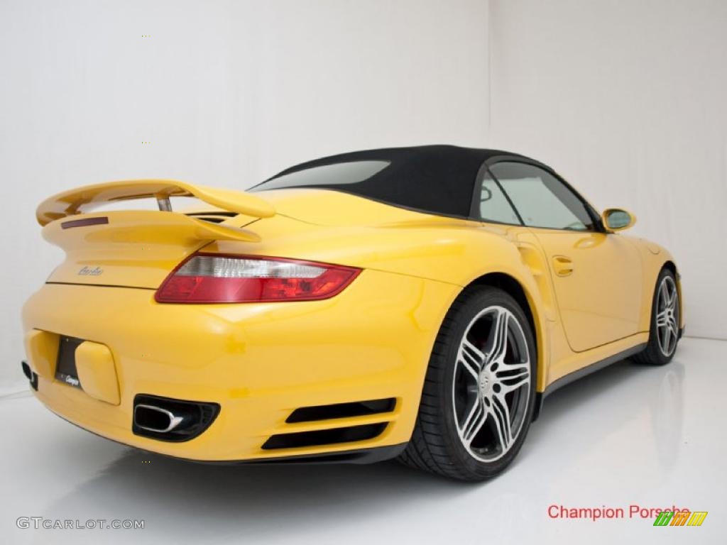 2008 911 Turbo Cabriolet - Speed Yellow / Black/Stone Grey photo #23