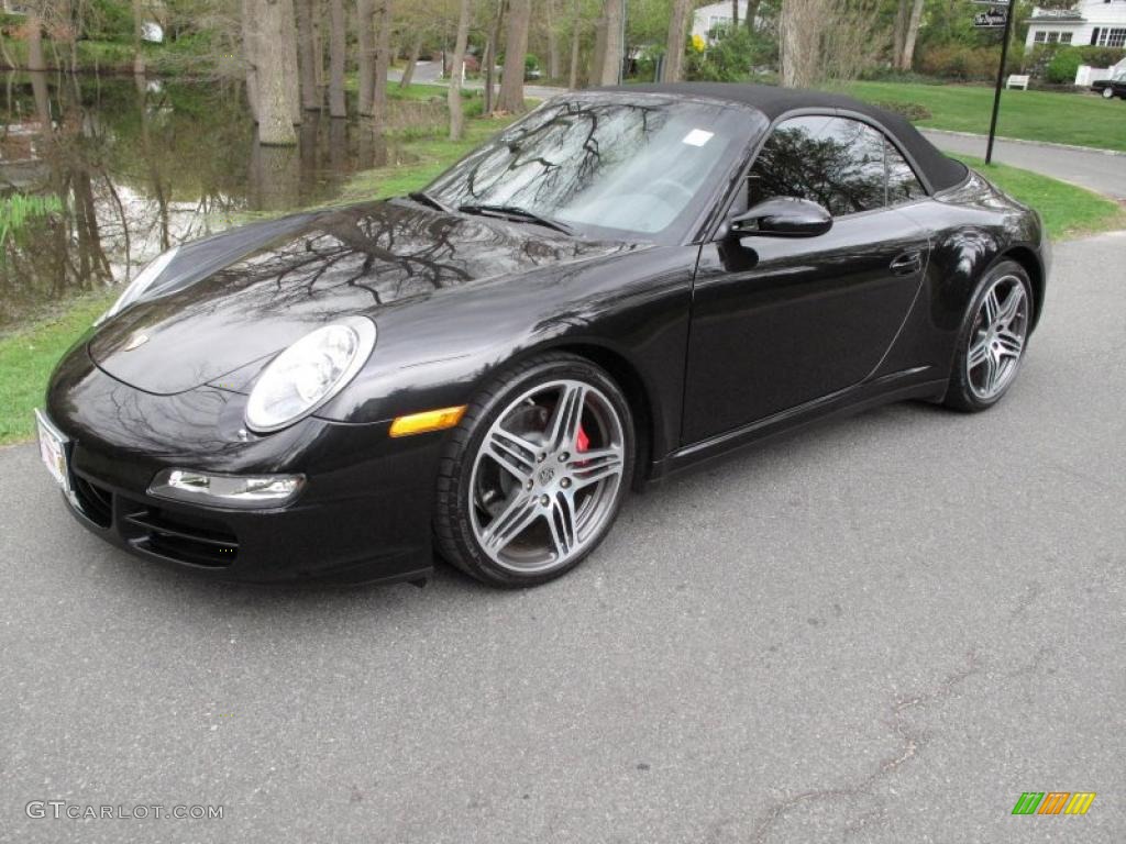 2008 911 Carrera 4S Cabriolet - Basalt Black Metallic / Black photo #1