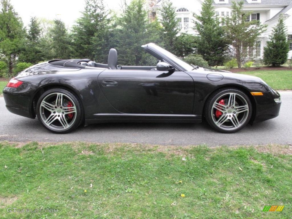 2008 911 Carrera 4S Cabriolet - Basalt Black Metallic / Black photo #7