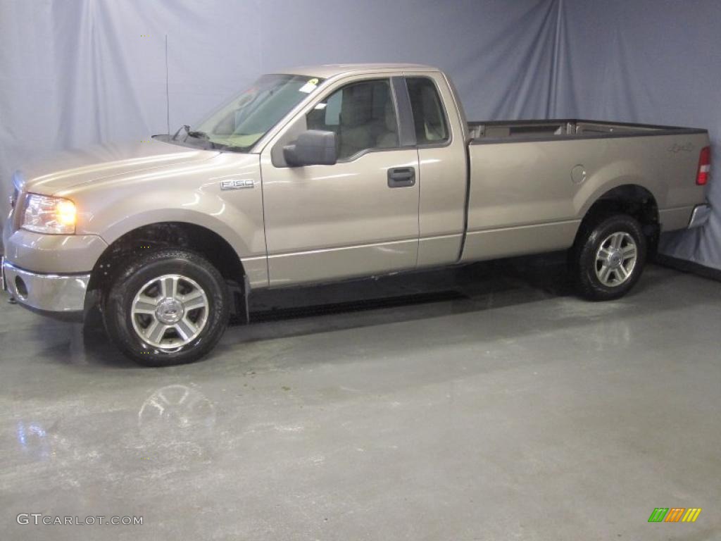 2006 F150 XLT Regular Cab 4x4 - Smokestone Metallic / Tan photo #2