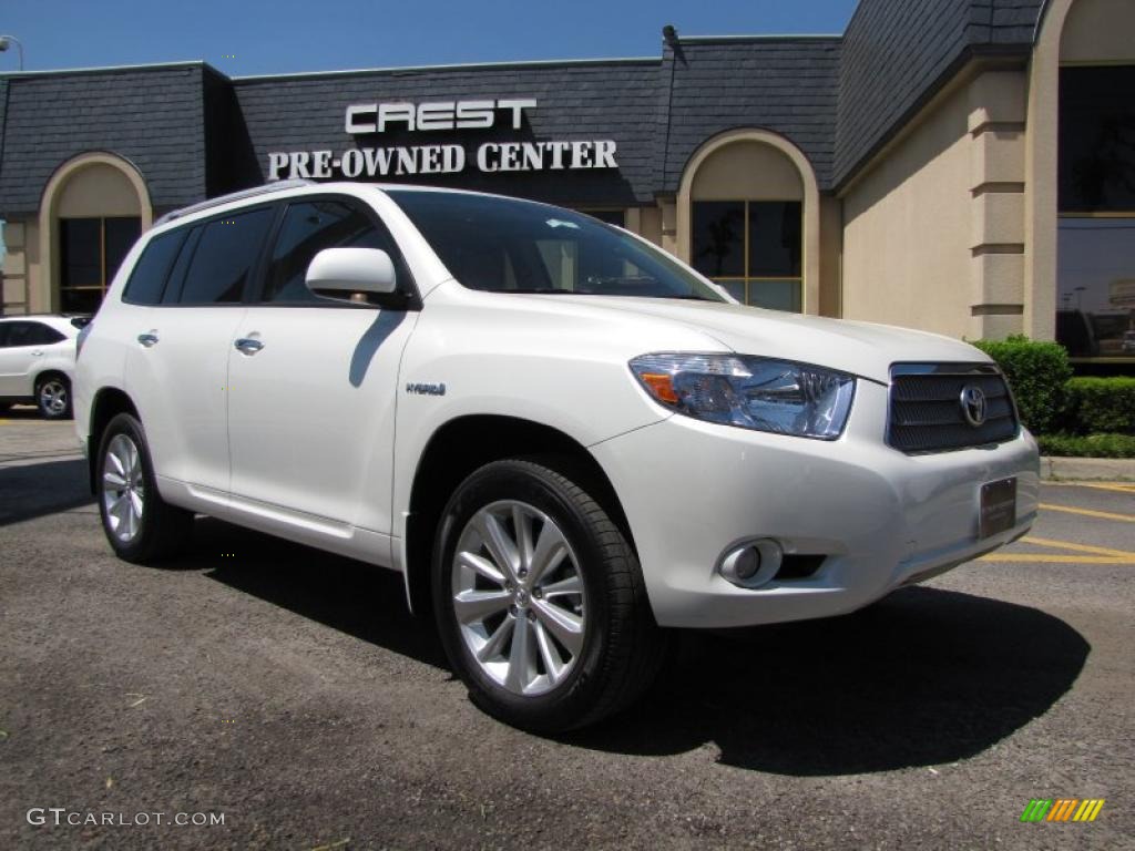 2009 Highlander Hybrid Limited 4WD - Blizzard White Pearl / Sand Beige photo #1