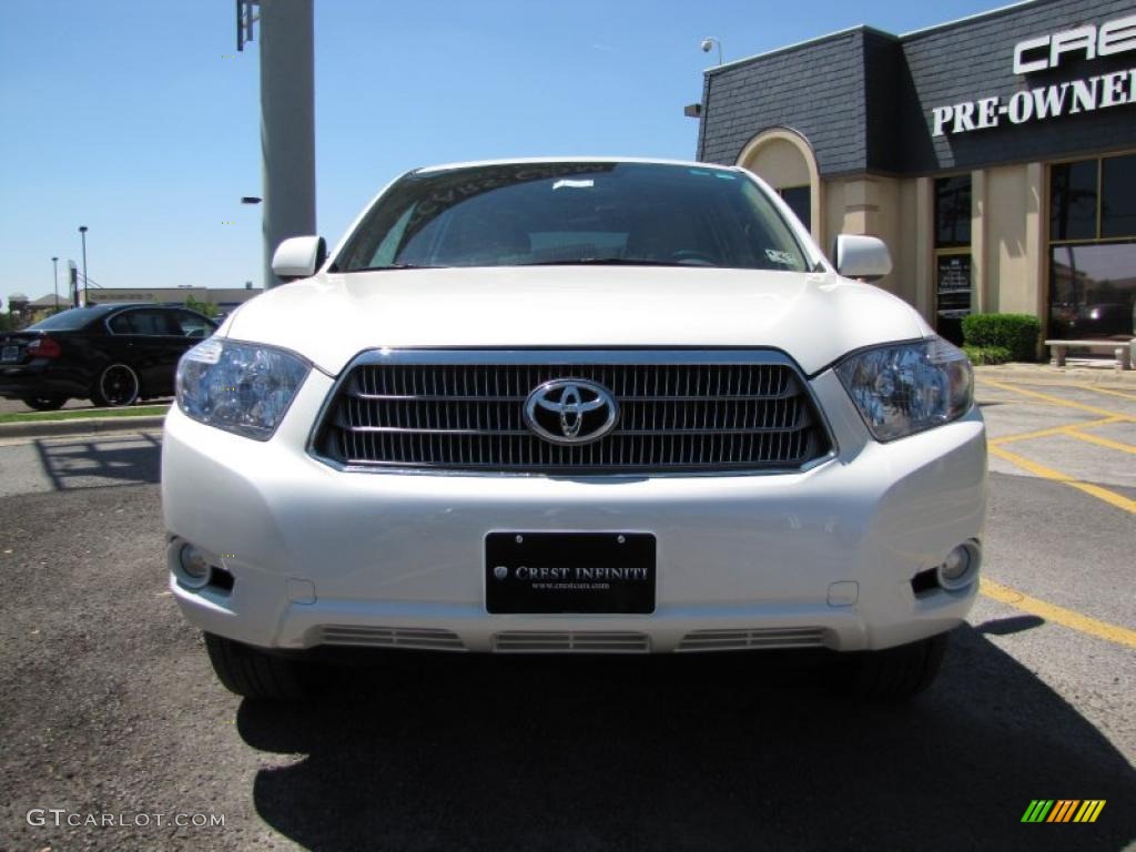 2009 Highlander Hybrid Limited 4WD - Blizzard White Pearl / Sand Beige photo #2