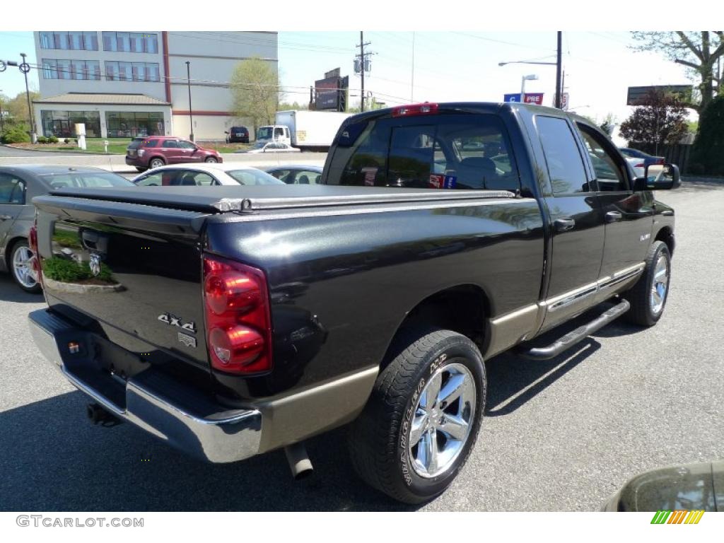 2008 Ram 1500 Laramie Quad Cab 4x4 - Brilliant Black Crystal Pearl / Khaki photo #13