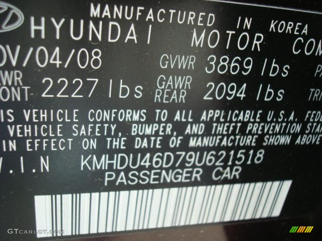 2009 Elantra GLS Sedan - Purple Rain / Beige photo #24