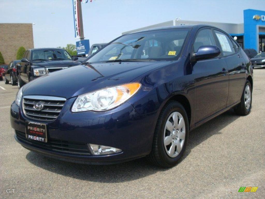 2009 Elantra GLS Sedan - Regatta Blue / Gray photo #1