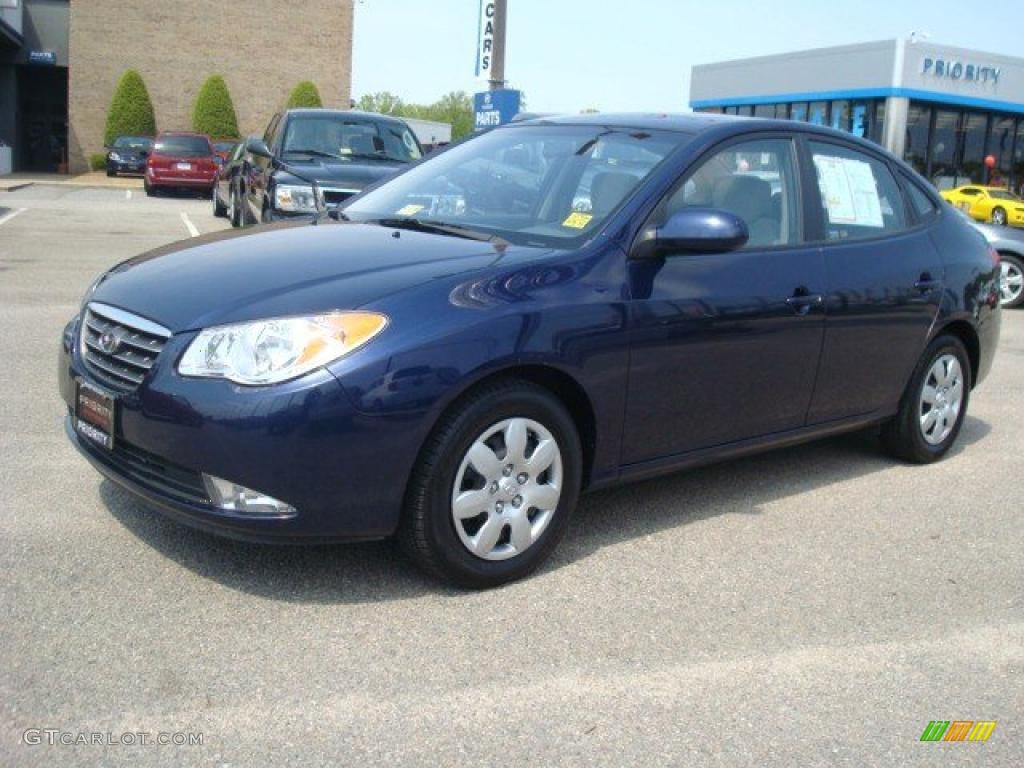 2009 Elantra GLS Sedan - Regatta Blue / Gray photo #2