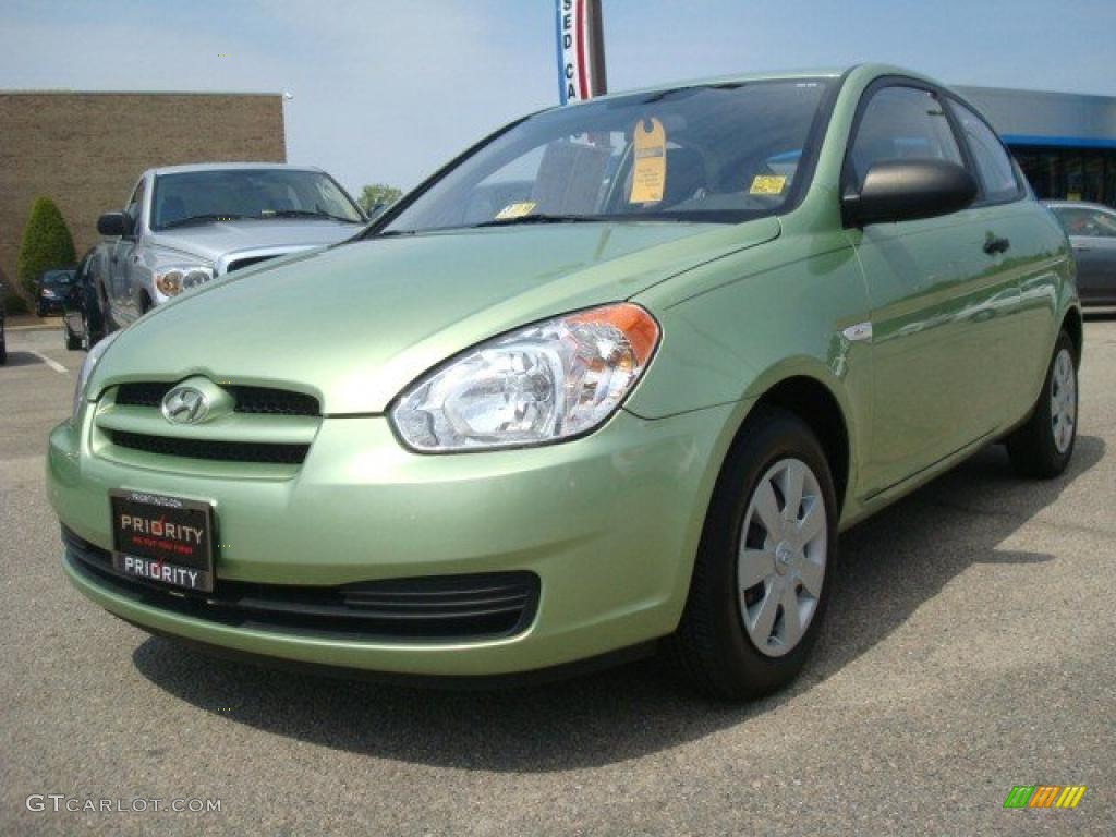2007 Accent GS Coupe - Apple Green / Black photo #1