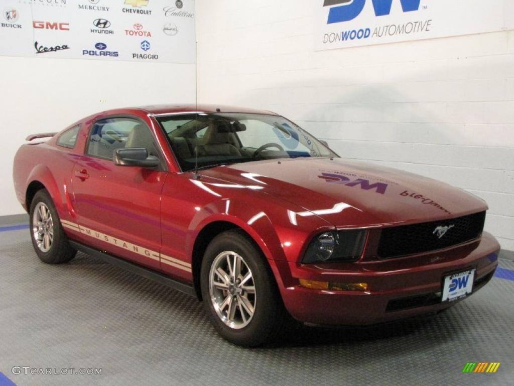 2005 Mustang V6 Premium Coupe - Torch Red / Medium Parchment photo #1