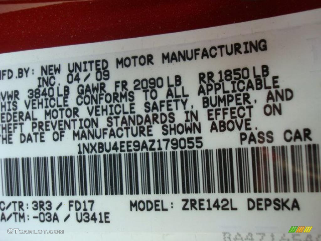 2010 Corolla S - Barcelona Red Metallic / Dark Charcoal photo #27