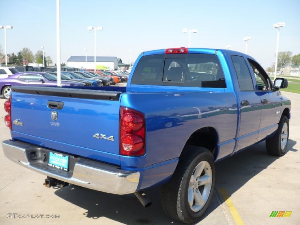 2008 Ram 1500 Big Horn Edition Quad Cab 4x4 - Electric Blue Pearl / Medium Slate Gray photo #7