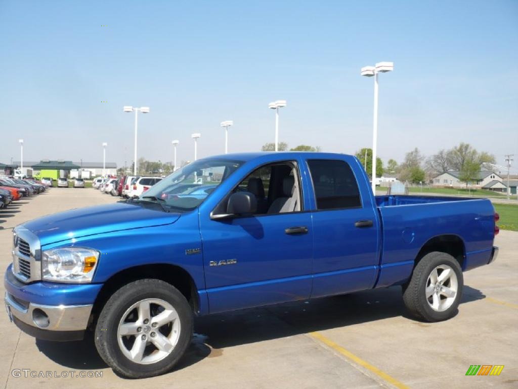 2008 Ram 1500 Big Horn Edition Quad Cab 4x4 - Electric Blue Pearl / Medium Slate Gray photo #21