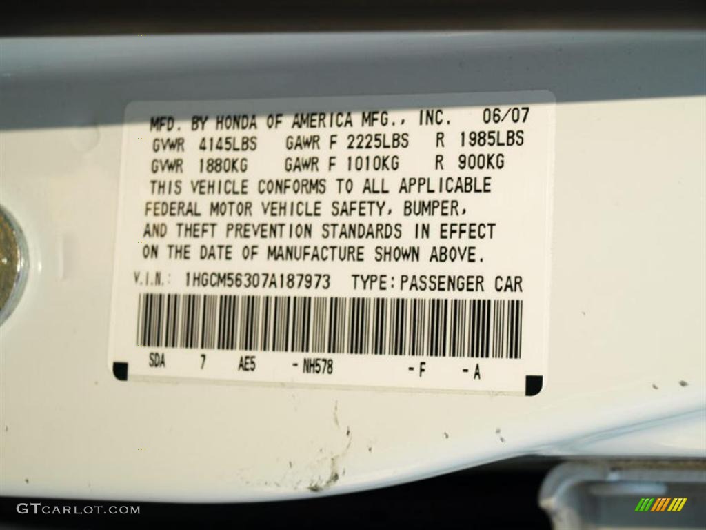 2007 Accord SE Sedan - Taffeta White / Ivory photo #20