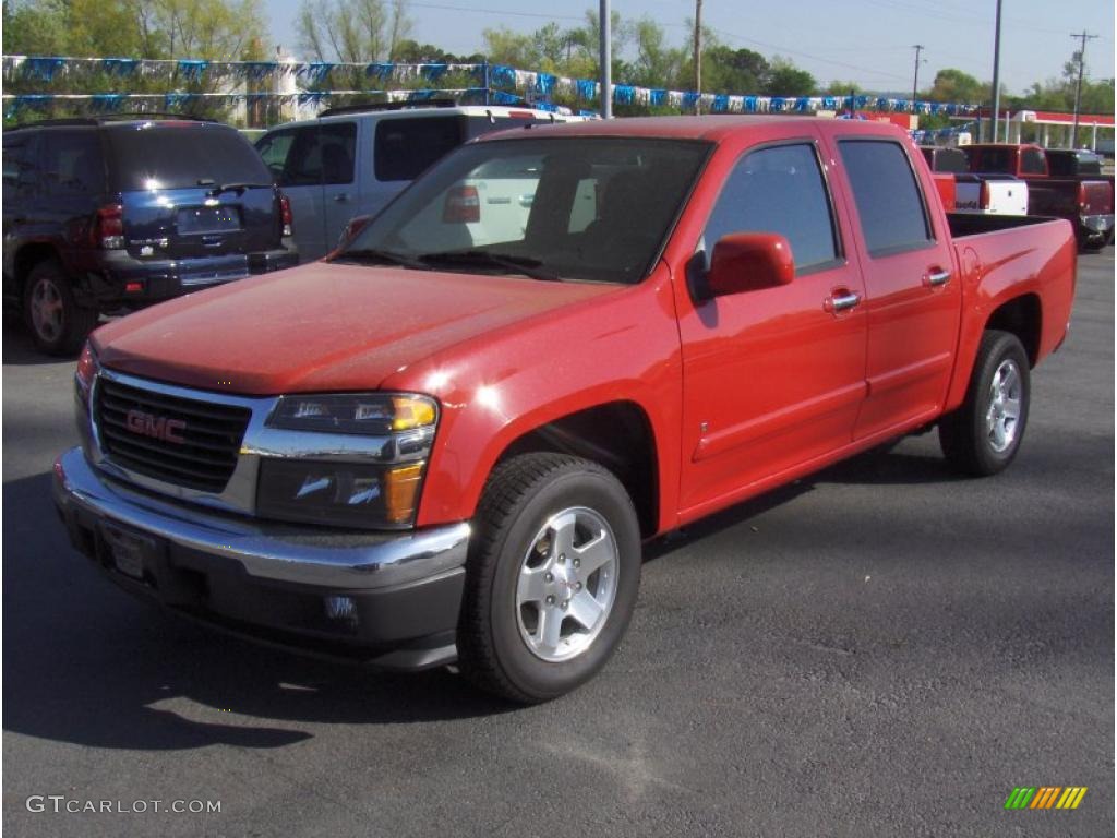 2009 Canyon SLE Crew Cab - Fire Red / Ebony photo #1