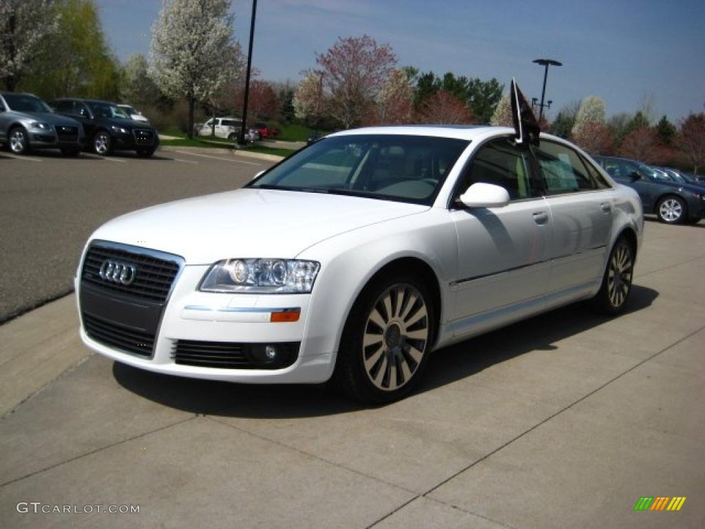2007 A8 L 4.2 quattro - Ibis White / Sand Beige photo #3