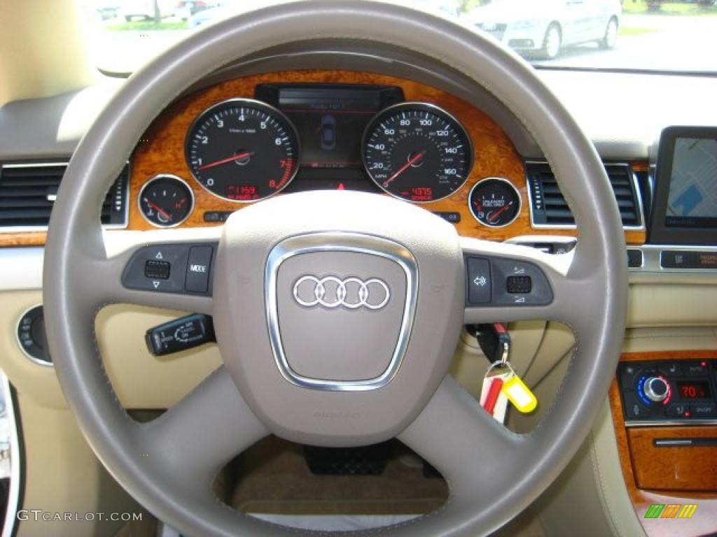 2007 A8 L 4.2 quattro - Ibis White / Sand Beige photo #20