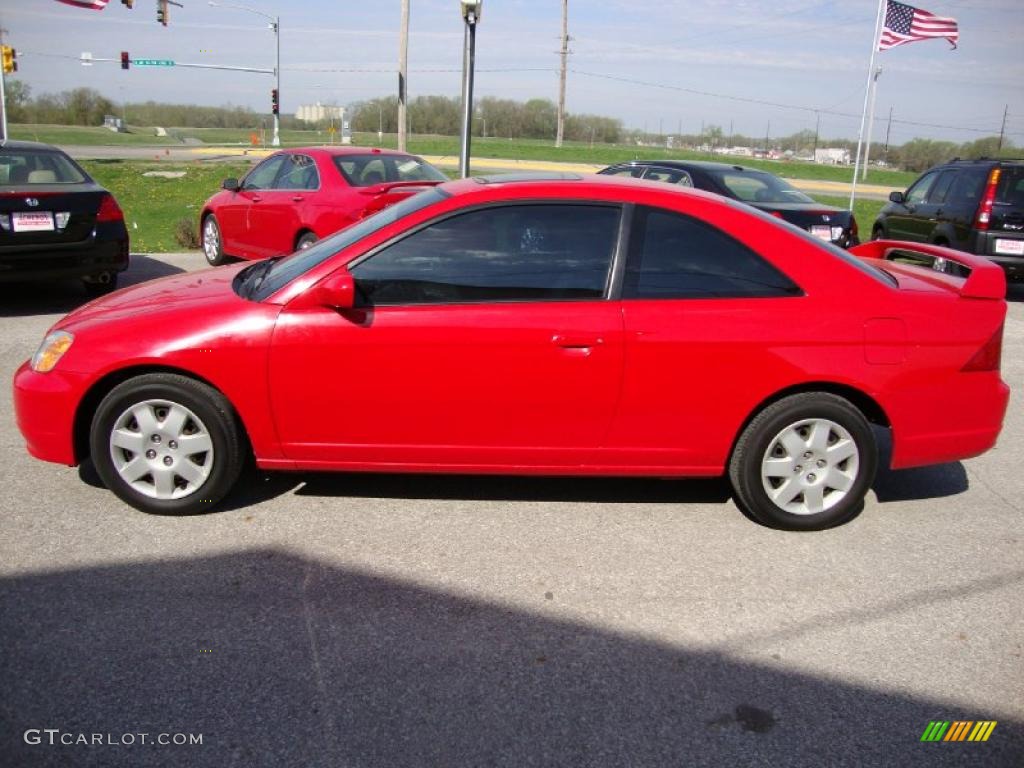 2001 Civic EX Coupe - Rallye Red / Black photo #2