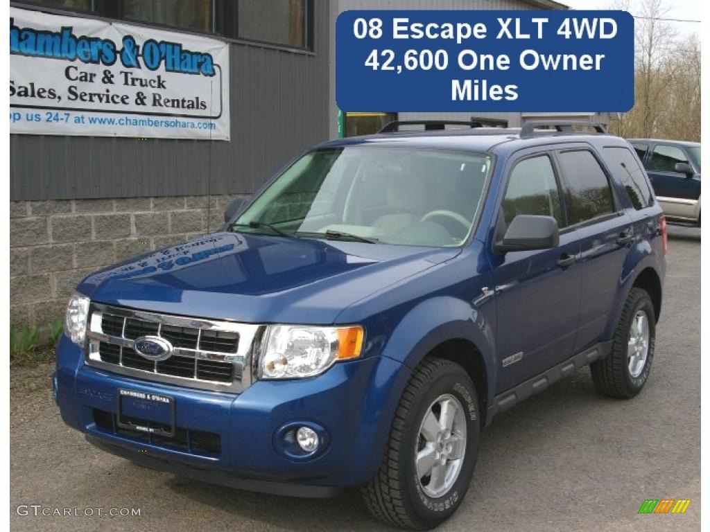 2008 Escape XLT V6 4WD - Vista Blue Metallic / Camel photo #1