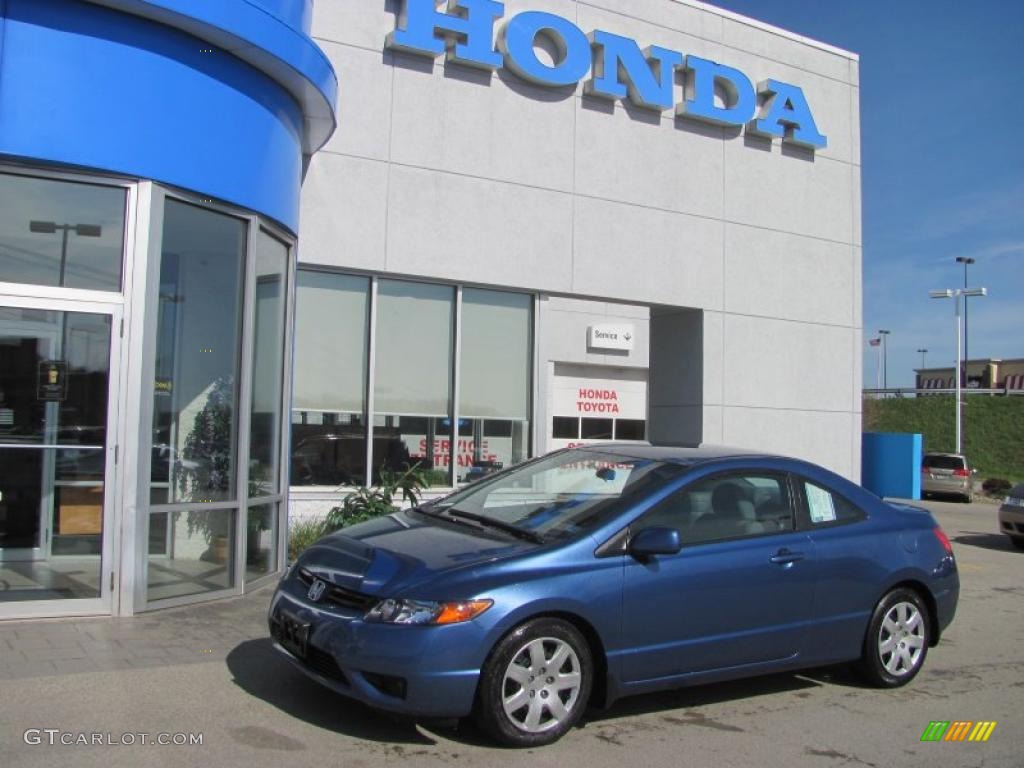 2007 Civic LX Coupe - Atomic Blue Metallic / Gray photo #1