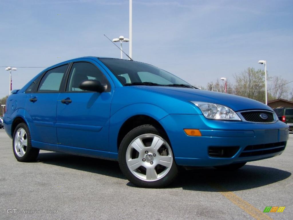 2007 Focus ZX4 SES Sedan - Aqua Blue Metallic / Charcoal/Light Flint photo #1