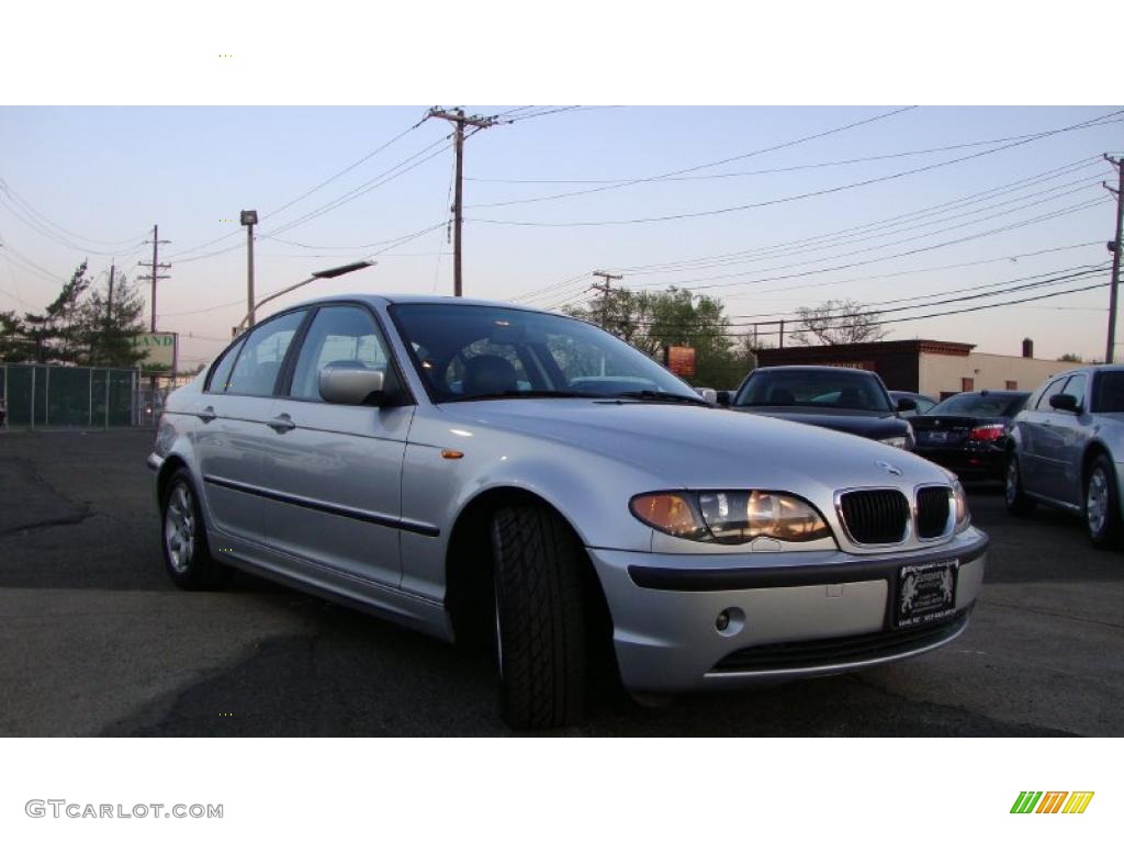 2002 3 Series 325i Sedan - Titanium Silver Metallic / Black photo #2