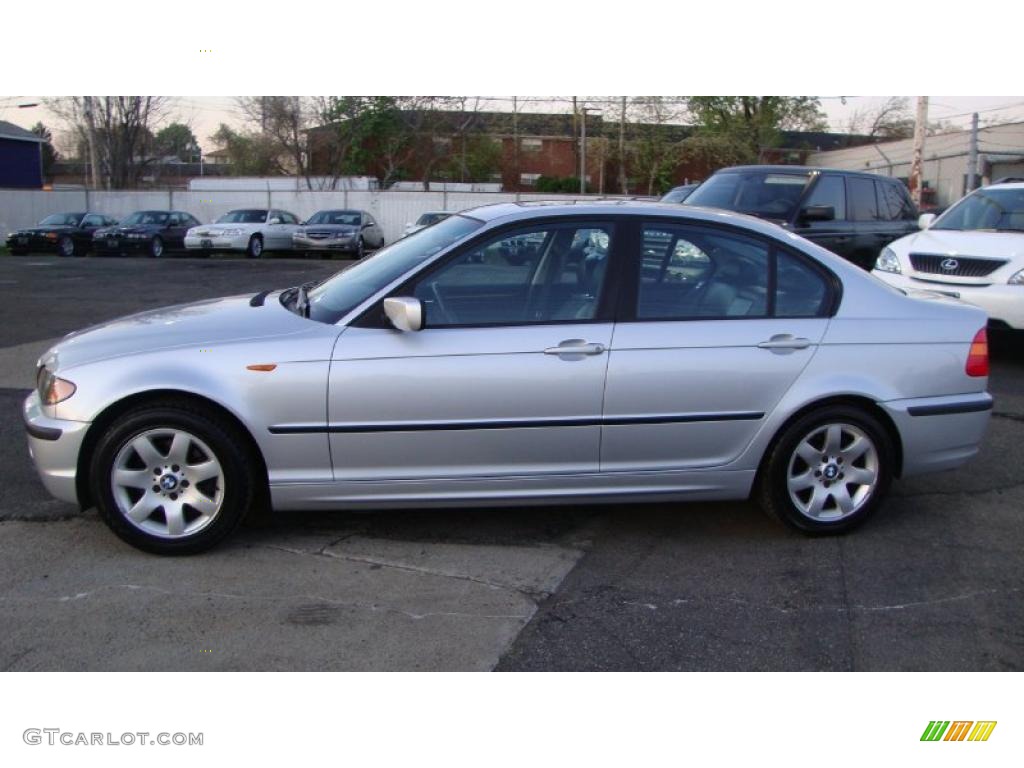 2002 3 Series 325i Sedan - Titanium Silver Metallic / Black photo #4