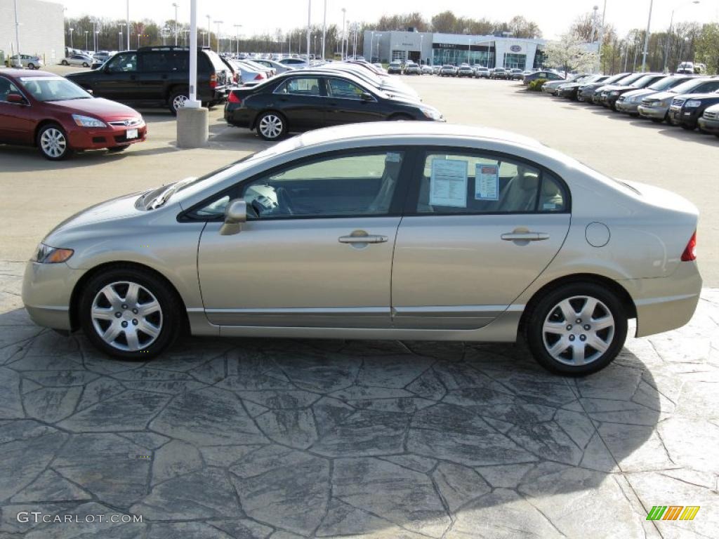 2007 Civic LX Sedan - Borrego Beige Metallic / Ivory photo #4