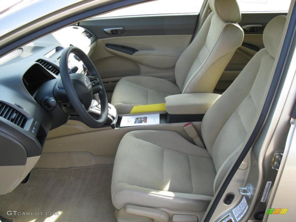 2007 Civic LX Sedan - Borrego Beige Metallic / Ivory photo #13