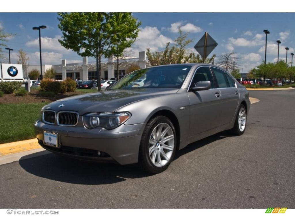 2003 7 Series 745i Sedan - Sterling Grey Metallic / Black/Black photo #2